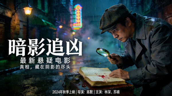 最新悬疑电影侦探调查神秘案件海报